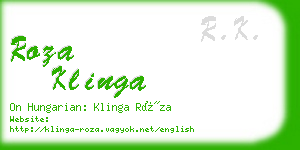 roza klinga business card